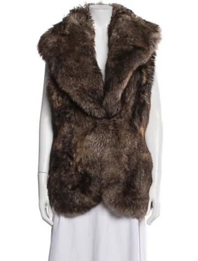Pre-owned Ralph Lauren Shearling Vest In Brown