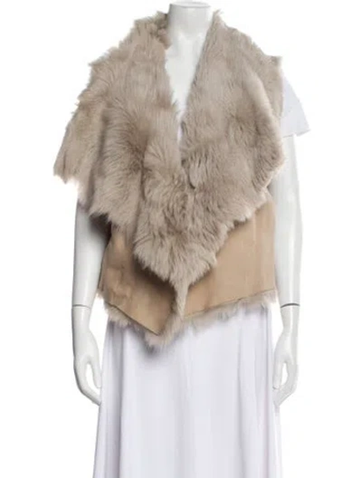 Pre-owned Ralph Lauren Shearling Vest In Neutral