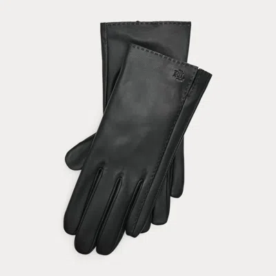 Ralph Lauren Sheepskin Tech Gloves In Black