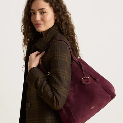 Ralph Lauren Sheep-suede Large Tasha Tote Bag In Dark Garnet