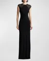 Polo Ralph Lauren Sheer Viscose Sleeveless Maxi Dress In Black