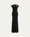 Polo Ralph Lauren Sheer Viscose Sleeveless Maxi Dress In Black