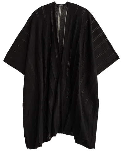 Ralph Lauren Sheer Stripe Ruana In Black