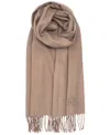 Ralph Lauren Shine Pinstripe Scarf In Neutral