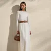 Polo Ralph Lauren Shirred Crepe Jersey Day Dress In Ecru
