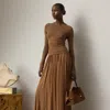 Ralph Lauren Shirred Crepe Jersey Skirt