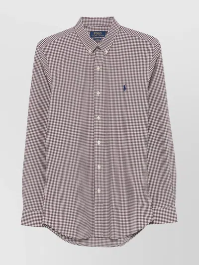 Ralph Lauren Shirt Check Pattern Button-down Collar In Neutrals