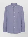 Ralph Lauren Shirt Gingham Check Box-pleat Detail In Blue