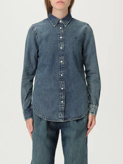 RALPH LAUREN SHIRT LAUREN RALPH LAUREN WOMAN COLOR DENIM,H22618028