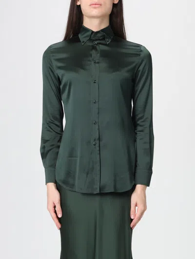 Ralph Lauren Cameron Straight Fit Silk Shirt In Green