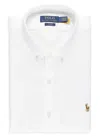 Ralph Lauren Logo Embroidered Button Down Collar Shirt In White