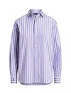 Polo Ralph Lauren Striped Two-tone Cotton Shirt In Purple