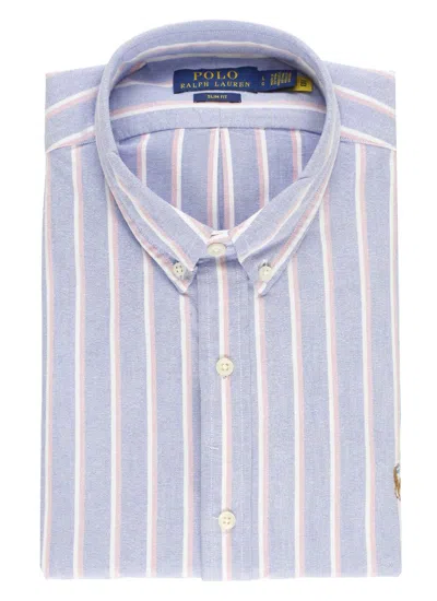 Ralph Lauren Striped Pattern Cotton Shirt In Blue