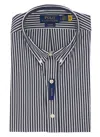 Ralph Lauren Striped Cotton Shirt With Button Down Collar In Blue