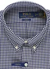 Polo Ralph Lauren Cotton Stretch Poplin Gingham Check Slim Fit Button Down Shirt In Blue