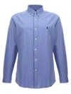 Polo Ralph Lauren "tailored" Button-down Collar Shirt With Pleated Back In Blue