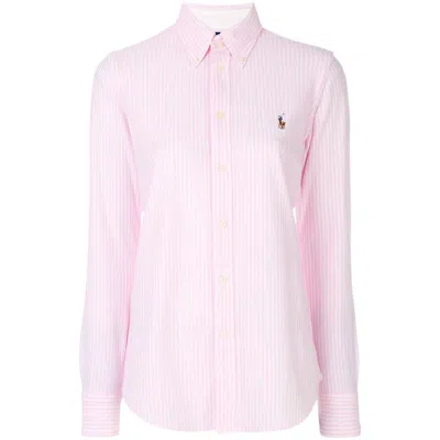 Ralph Lauren Striped Long-sleeved Shirt In Pink