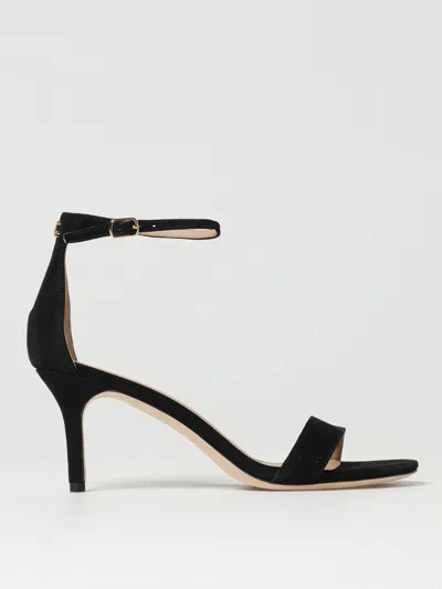 Ralph Lauren Allie Mid-heel Suede Sandal In Black