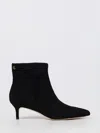 Ralph Lauren Mckay Black Suede Heeled Ankle Boots In Black