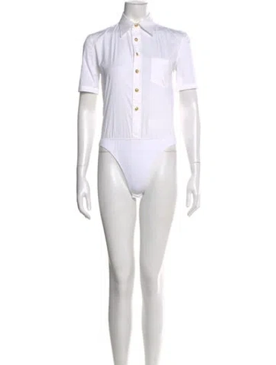 Pre-owned Ralph Lauren Short Sleeve Bodysuit W/ Tags In White