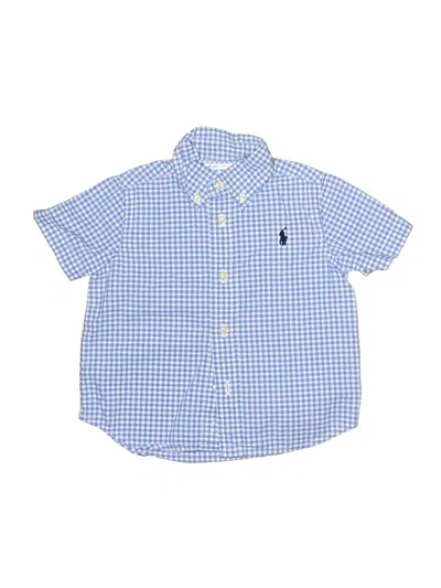 Pre-owned Ralph Lauren Babies' Short Sleeve Button Down Shirt In Blue