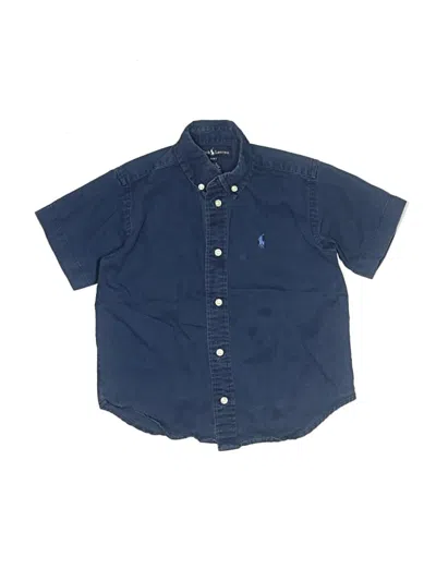 Pre-owned Ralph Lauren Kids' Short Sleeve Button Down Shirt In Blue