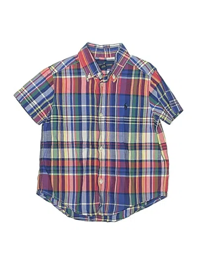 Pre-owned Ralph Lauren Kids' Short Sleeve Button Down Shirt In Blue