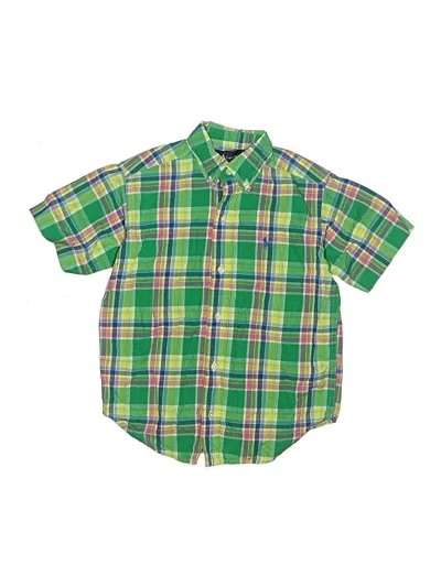 Pre-owned Ralph Lauren Kids' Short Sleeve Button Down Shirt In Green