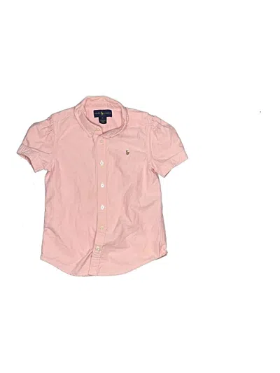 Pre-owned Ralph Lauren Kids' Short Sleeve Button Down Shirt In Pink