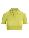 Ralph Lauren Short-sleeve Cropped Polo Shirt In Yellow