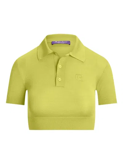 Ralph Lauren Short-sleeve Cropped Polo Shirt In Yellow