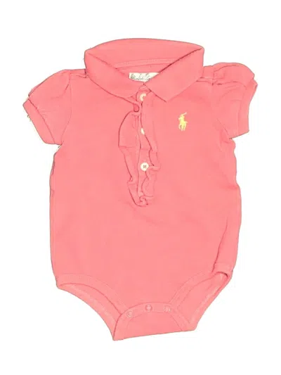 Pre-owned Ralph Lauren Babies' Short Sleeve Onesie In Pink
