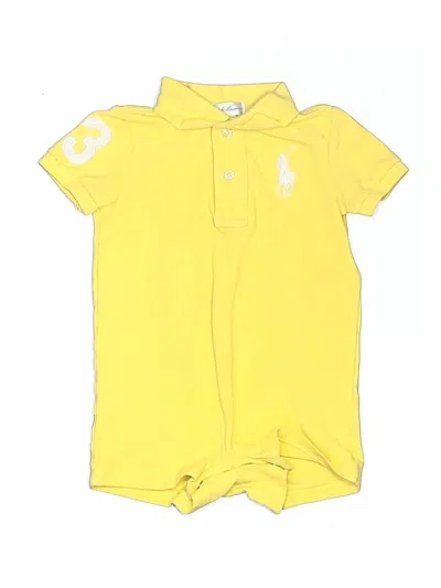 Pre-owned Ralph Lauren Babies' Short Sleeve Onesie In Yellow