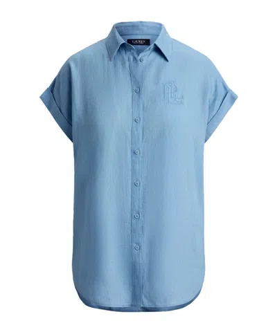 Ralph Lauren Short Sleeve Plain Shirt In Blue