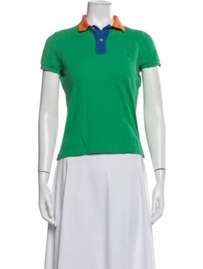 Pre-owned Ralph Lauren Short Sleeve Polo In Blue/green