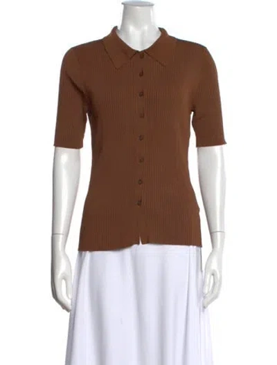 Pre-owned Ralph Lauren Short Sleeve Polo In Brown