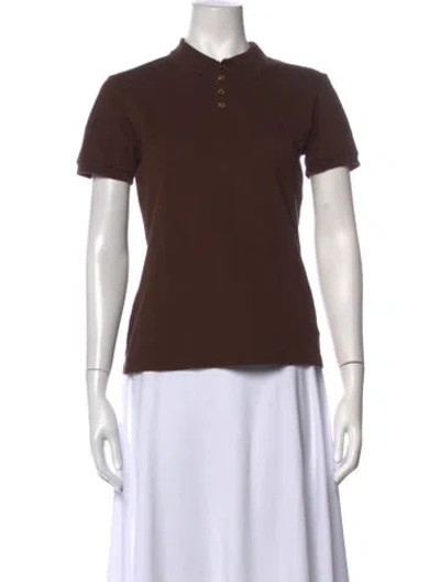Pre-owned Ralph Lauren Short Sleeve Polo In Brown