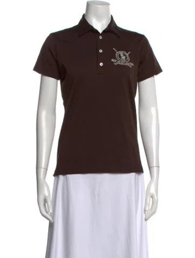 Pre-owned Ralph Lauren Short Sleeve Polo In Brown