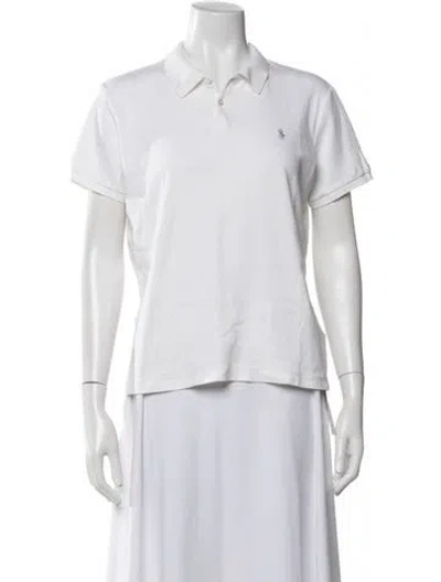 Pre-owned Ralph Lauren Short Sleeve Polo In Metallic/white