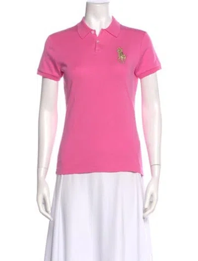 Pre-owned Ralph Lauren Short Sleeve Polo In Pink