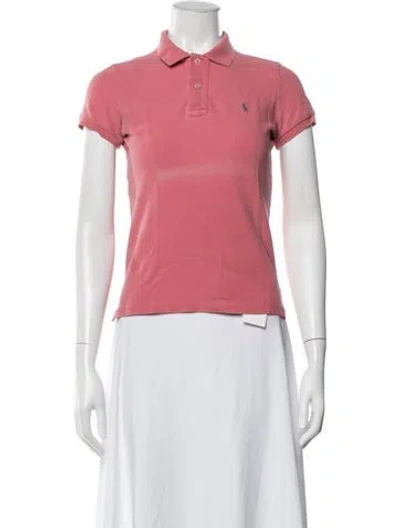 Pre-owned Ralph Lauren Short Sleeve Polo In Pink/red