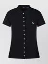 Ralph Lauren Short Sleeve Polo Shirt Straight Fit Collar In Black