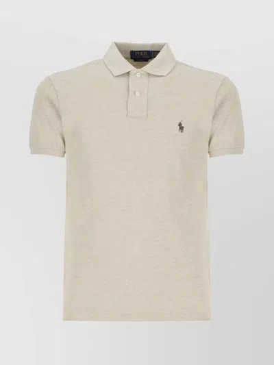 Ralph Lauren Short Sleeve Polo Shirt Tailored Fit Design In Neutral