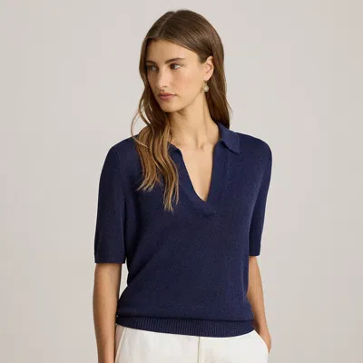 Ralph Lauren Short-sleeve Polo Sweater In Blue