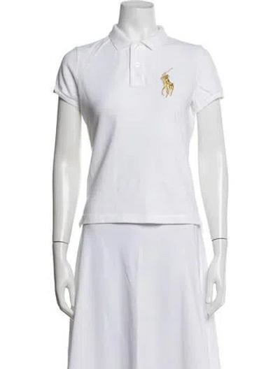 Pre-owned Ralph Lauren Short Sleeve Polo In White