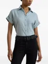 Ralph Lauren Relaxed Fit Linen Short-sleeve Shirt In Aqua Pearl