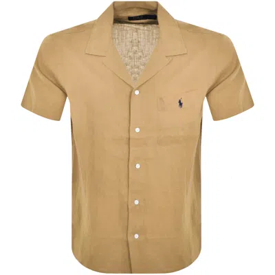 Ralph Lauren Short Sleeve Shirt Khaki In Brown