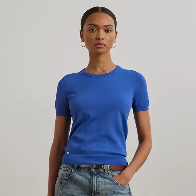 Ralph Lauren Short-sleeve Sweater In Blue Lapis