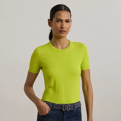 Ralph Lauren Short-sleeve Sweater In Lime Chartreuse