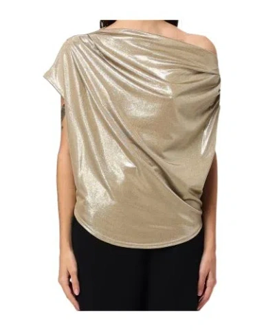 Ralph Lauren Short-sleeved Blouse In Beige